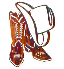 Brown Boots w/White Hat