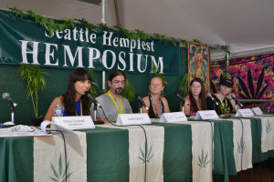 Seattle Hempfest Hemposium panel on Reform Beyond Washington. L to R: Jodie Emery, Keith Saunders, Rachel Kurtz, Danielle Muggli, and Serra Frank. Seattle Hempfest Hemposium panel on Reform Beyond Washington. L to R: Jodie Emery, Keith Saunders, Rachel Kurtz, Danielle Muggli, and Serra Frank.