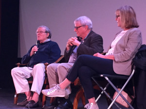 D.A. Pennebaker and Chris Hegedus with Steven Wise at the Hollywood Theatre Direct Cinema documentarians D.A. Pennebaker and Chris Hegedus with Steven Wise at the Hollywood Theatre in Portland on July 7, 2016