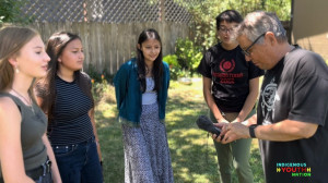 Senior Producer, Gregg McVicar, gives a hands on training to a group of Indigenous YOUth Nation’s youth participants. Photo courtesy of NV1.org