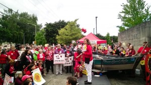 Coal terminal opponents rally in Longview outside hearing May 24, 2016 May 24 rally outside Millennium Coal Export Terminal hearing in Longview