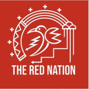 Logo for the Red Nation collective Logo for the Red Nation collective, red and white design
