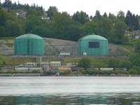 Kinder Morgan pipeline facility in Burnaby, BC Burrard Inlet Kinder Morgan pipeline facility in Burnaby, BC Burrard Inlet