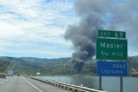 Mosier highway sign with oil train derailment.jpg Mosier highway sign.jpg